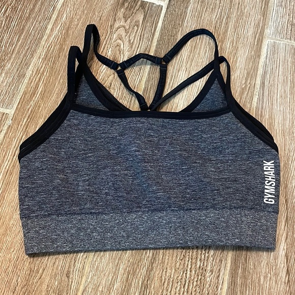 Gymshark Adapt Marl Seamless Sports Bra Black - Picture 1 of 6